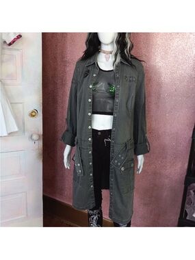 Tripp NYC Belted Trench Coat Grey